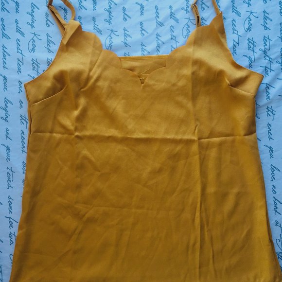 Mustard Gold Tank Top Petal Collar - Picture 1 of 10